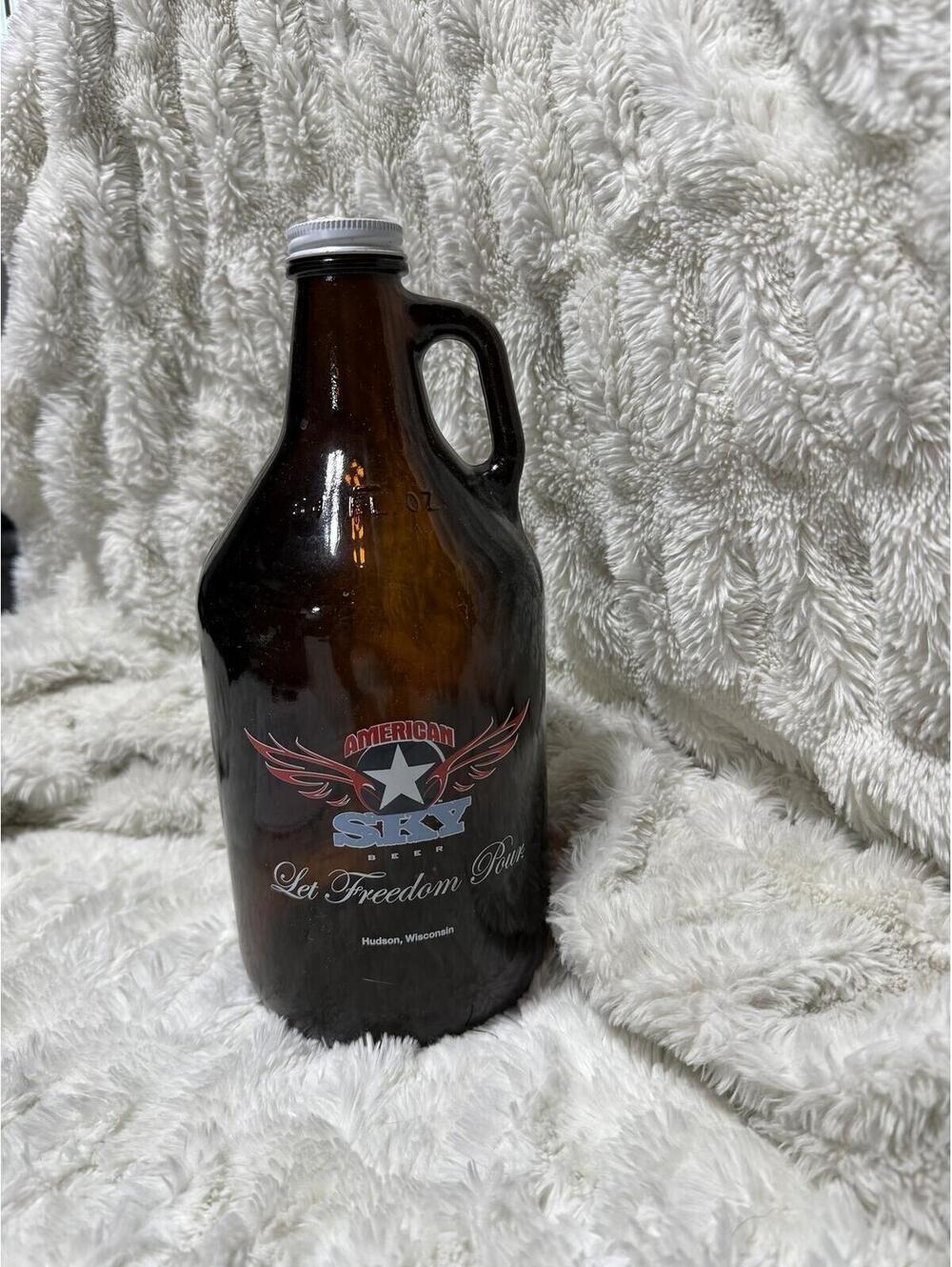 American Sky Beer Empty Glass Growler - Let Freedom Pour